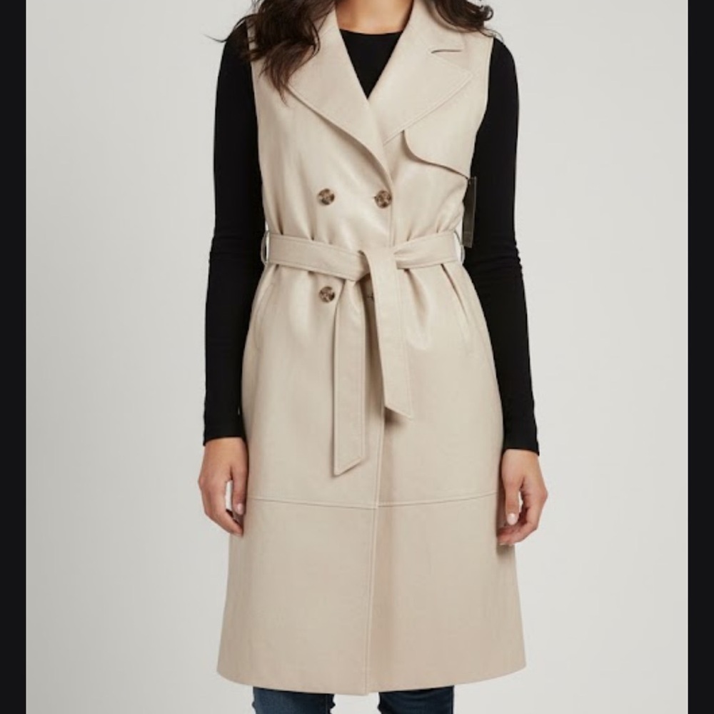 NWT Bagatelle Collection Beige Sleeveless Trench Coat